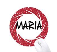 Special Letra Ingles Nombre Maria Wheel mouse pad de goma roja redonda