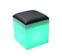 Special Supplies Juego de silla/mesa con luz LED de 16 pulgadas, muebles de cubo brillante que cambia de color, iluminación de estado de ánimo, asiento/mesa LED RGB para juegos sensoriales, hogar y