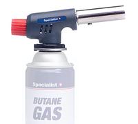 Specialist+ Quemador de gas butano básico, quemador de flambeo con encendido automático, regulador de llama, temperatura de combustión hasta 1300°C, potencia 1,3kW, adecuado como soplete de soldadura