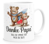SpecialMe Taza con diseño de oso con texto en alemán "Danke Papá, dass du immer für mich da bist Geschenk zum Vatertag", color blanco estándar