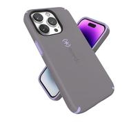 Speck Funda Delgada para iPhone 14 Pro, protección contra caídas, Resistente a los arañazos, Suave al Tacto, para iPhone 14 Pro de 6.1 Pulgadas, Doble Capa CandyShell Pro, Gris Nublado/Morado