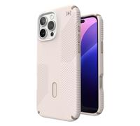 Speck - Funda delgada para iPhone 16 Pro Max - Funda protectora con MagSafe y ClickLock - Hueso/Oro