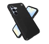 Speck Funda para Samsung Galaxy S25 Presidio 2 Grip + imán, protección contra caídas de 13 pies, agarres Antideslizantes, Bisel Elevado, Botones mejorados, antiamarilleamiento, Negro/Gris Pizarra
