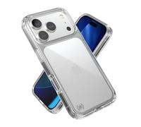 Speck Presidio Clear Case para iPhone 17 Pro, Funda Protectora Delgada, Transparente/Plateada
