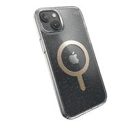 Speck Presidio Clear Glitter MAGSAFE - Fundas para iPhone 14 Plus, Color Transparente y Dorado