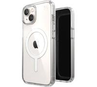 Speck Presidio Clear + MagSafe - Funda para iPhone 14 Plus con Revestimiento MICROBAN (Transparente)