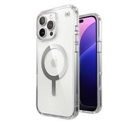 Speck Presidio Funda transparente/cromada para iPhone 16 Pro Max compatible con MagSafe