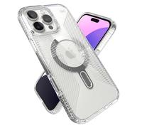 Speck Presidio Funda transparente para iPhone 16 Pro Max, compatible con MagSafe y con tecnología ClickLock, diseño delgado, acabado transparente/cromado