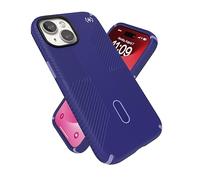 Speck Presidio2 Grip - Funda para iPhone 15, iPhone 14, iPhone 13-6.1 Pulgadas, Agarre de protección Antideslizante, MagSafe, Agarre de protección contra caídas, Color Azul y Morado