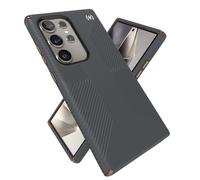 Speck Presidio2 Grip - Funda para Samsung Galaxy S24 Ultra, protección contra caídas, Agarre, Resistente a los arañazos, Suave al Tacto, Gris carbón/Bronce frío/Blanco