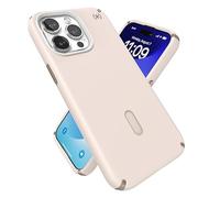 Speck Presidio2 Pro MAX - Funda para iPhone 15 Pro MAX - Interbloqueo Antideslizante, Compatible con MagSafe, protección contra caídas, Suave al Tacto de 6.7 Pulgadas, Hueso Blanqueado/Dorado