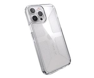 Speck Productos GemShell Grip Funda para iPhone 13 Pro MAX/iPhone 12 Pro MAX, Transparente/Transparente