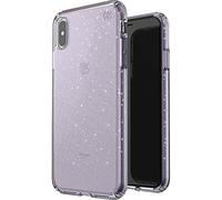 Speck Products - Carcasa para Apple iPhone XS MAX, Presidio Clear + Glitter Case, Geode Purple con Purpurina Dorada, Color Morado