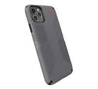 Speck Products Presidio2 - Funda para iPhone 11 Pro MAX, Color Gris Grafito, Gris Catedral, Negro/Rojo Sangre