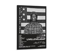 SPECLLY Asap Rocky-Live Love Asap Póster vintage estético lienzo pintura arte de pared para sala de estar, 30 x 45 cm, estilo marco