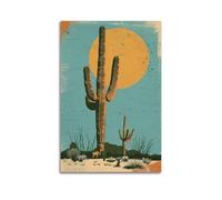 SPECLLY Póster de cactus de Uncover The Timeless Majesty of The Saguaro, lienzo estético vintage, arte de pared para sala de estar, 30 x 45 cm, estilo sin marco