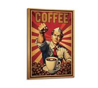 SPECLLY Póster de propaganda de café, vintage, estético, lienzo, arte de pared para sala de estar, 40 x 60 cm, estilo marco