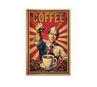 SPECLLY Póster de propaganda de café, vintage, estético, pintura en lienzo, arte de pared para sala de estar, 60 x 90 cm, estilo sin marco
