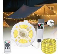 Speclux 20 metros de luces laterales USB de color blanco cálido con organizador de cinta métrica, iluminación LED de pared, adecuada para camping, fiestas al aire libre, decoración de fiestas