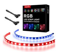 Speclux Tira de luces LED RGB de PC - Tira de luz LED magnética para Modding PC Case, control de placa base, 12V 4pin 30cm RGB, compatible con Asrock RGB Led, Asus Aura, Gigabyte RGB Fusion