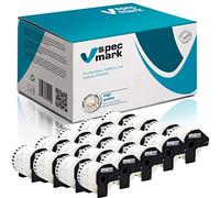 specmark 20 rollos de etiquetas continuas compatibles con Brother DK-44605, 62 mm x 30,48 m, para todas las impresoras de etiquetas QL: QL-570, QL-700 y QL-800