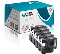 specmark cinta de escritura 19 mm x 7 m juego x 5 unidades negro sobre plata compatible con DYMO D1 para impresoras LM Label-Manager LP Label-Point LW Label-Writer DUO