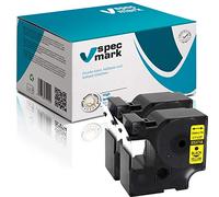specmark cinta de escritura 24 mm x 7 m, juego de 2 unidades, negro sobre amarillo, compatible con DYMO D1 para impresoras LM Label-Manager LP Label-Point LW Label-Writer DUO