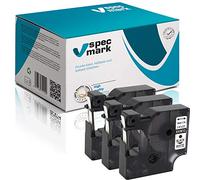 specmark cinta de escritura 6 mm x 7 m juego x 3 unidades negro sobre blanco compatible con DYMO D1 para impresoras LM Label-Manager LP Label-Point LW Label-Writer DUO