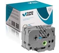specmark Cinta de etiquetas TZe-141 18mm x 8m Set x 2 pz. Cinta negra sobre transparente compatible con la impresora Brother PT P-touch AZe-141 EZe-141 TZ-141 TZ2-141