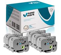 specmark Cinta de etiquetas TZe-161 36mm x 8m Set x 5 pz. Cinta negra sobre transparente compatible con la impresora Brother PT P-touch AZe-161 EZe-161 TZ-161 TZ2-161