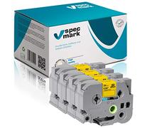 specmark Cinta de etiquetas TZe-651 24mm x 8m Set x 4 pz. Cinta de color negro a amarillo compatible con la impresora Brother PT P-touch AZe-651 EZe-651 TZ-651 TZ2-651