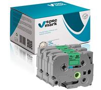 specmark Cinta de etiquetas TZe-741 18mm x 8m Set x 3 pz. Cinta negra sobre verde compatible con la impresora Brother PT P-touch AZe-741 EZe-741 TZ-741 TZ2-741