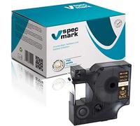 specmark Compatible para DYMO D1 40924 cinta de escritura 9 mm x 7 m oro sobre negro compatible con DYMO D1 para impresora LM Label-Point LW Label-Writer DUO