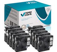 specmark Compatible para DYMO D1 43613 S0720780 cinta de escritura 6 mm x 7 m juego x 10 unidades negro sobre blanco compatible con DYMO D1 para impresoras LM Label-Point LW Label-Writer DUO