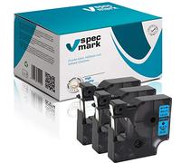 specmark Compatible para DYMO D1 43616 S0720790 cinta de escritura 6 mm x 7 m juego x 3 unidades negro sobre azul compatible con impresoras LM Label-Manager LP Label-Point LW Label-Writer DUO
