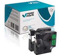 specmark Compatible para DYMO D1 43619 cinta de escritura 6 mm x 7 m, juego de 2 unidades, negro sobre verde, compatible con DYMO D1 para impresoras LM Label-Manager LP Label-Point LW Label-Writer DUO