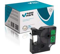 specmark Compatible para DYMO D1 43619 cinta de escritura 6 mm x 7 m negro sobre verde compatible con DYMO D1 para impresoras LM Label-Point LW Label-Writer DUO