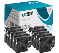 specmark Compatible para DYMO D1 43621 cinta de escritura 6 mm x 7 m juego x 10 unidades blanco sobre negro compatible con DYMO D1 para impresoras LM Label-Manager LP Label-Point LW Label-Writer DUO