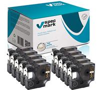 specmark Compatible para DYMO D1 45010 S0720530 cinta de escritura 12 mm x 7 m juego x 10 unidades negro sobre transparente compatible con LM Label-Manager LP Label-Point LW Label-Writer DUO