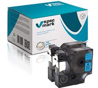 specmark Compatible para DYMO D1 45016 S0720500 cinta de escritura 12 mm x 7 m juego x 2 unidades negro sobre azul compatible con LM Label-Manager LP Label-Point LW Label-Writer DUO