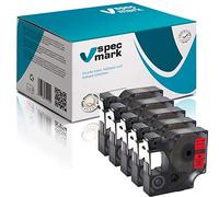 specmark Compatible para DYMO D1 45017 S0720520 cinta de escritura 12 mm x 7 m juego x 5 unidades negro sobre rojo compatible con LM Label-Manager LP Label-Point LW Label-Writer DUO