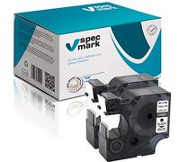 specmark Compatible para DYMO D1 45803 S0720830 cinta de escritura 19 mm x 7 m juego x 2 unidades negro sobre blanco compatible con DYMO D1 para impresoras LM Label-Point LW Label-Writer DUO