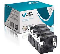 specmark Compatible para DYMO D1 45803 S0720830 cinta de escritura 19 mm x 7 m juego x 4 unidades negro sobre blanco compatible con DYMO D1 para impresoras LM Label-Point LW Label-Writer DUO