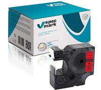 specmark Compatible para DYMO D1 45807 cinta de escritura 19 mm x 7 m, negro sobre rojo, compatible con DYMO D1 para impresoras LM Label-Point LW Label-Writer DUO