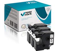 specmark Compatible para DYMO D1 53710 cinta de escritura 24 mm x 7 m, juego de 3 unidades, negro sobre transparente, compatible con DYMO D1 para impresoras LM Label-Point LW Label-Writer DUO