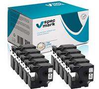 specmark Compatible para DYMO D1 53713 cinta de impresión 24 mm x 7 m juego de 10 unidades negro sobre blanco compatible con DYMO D1 para impresoras LM Label-Point LW Label-Writer DUO