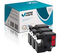 specmark Compatible para DYMO D1 53717 cinta de escritura 24 mm x 7 m, juego de 3 unidades, negro sobre rojo, compatible con DYMO D1 para impresoras LM Label-Manager LP Label-Point LW Label-Writer DUO