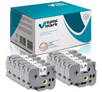 Specmark Juego De Cintas TZe-251 24mm x 8m x 10 Piezas Cinta Negra Sobre Blanco Compatible Con Brother PT P-Touch AZe-251 EZe-251 TZ-251 Impresora TZ2-251