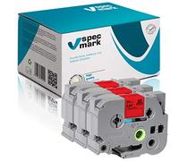 Specmark Juego De Cintas TZe-451 24mm x 8m x 3 Piezas Cinta Negra Sobre Roja Compatible Con Brother PT P-Touch AZe-451 EZe-451 TZ-451 TZ2-451 Impresora