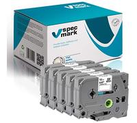 specmark Tape TZe-231 12 mm x 8 m juego x 5 piezas Cinta negra sobre blanco compatible con todas las impresoras Brother PT P-touch AZe-231 EZe-231 TZ-231 TZ2-231